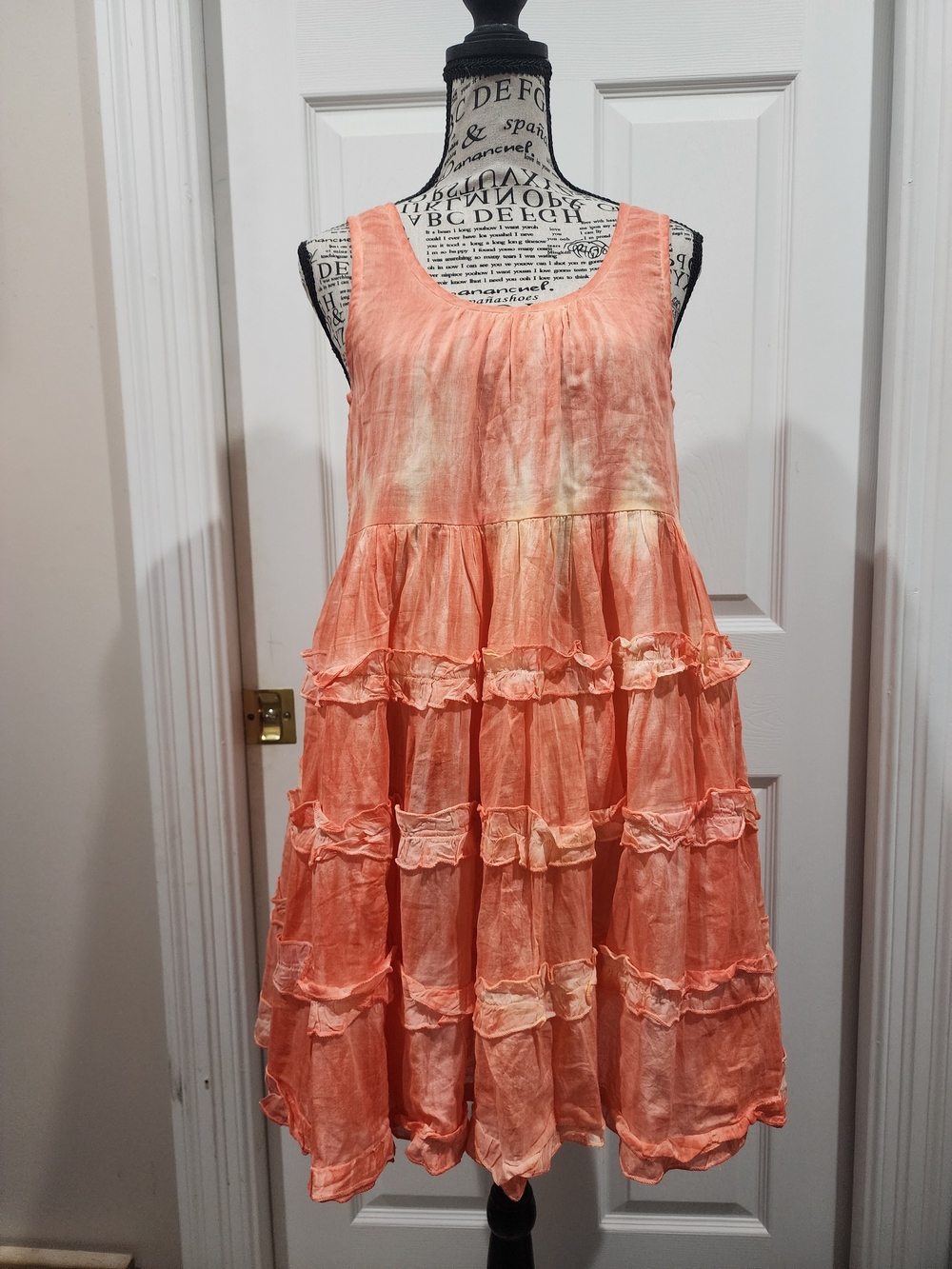 RAGA Coral-Peach  Lightweight 100% Cotton Mini Dress